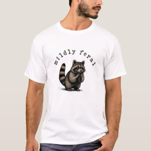 Licht Verwilderde Vintage Wasbeer Illustratie Cade T-shirt