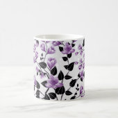 Licht violet bloemenpatroon ontwerp koffiemok (Center)