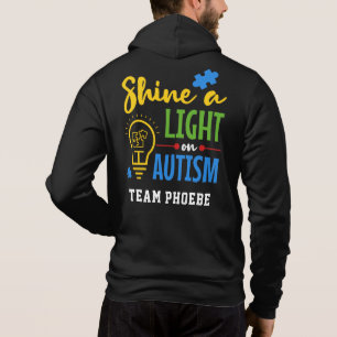Licht voor persoonlijk aangepast team voor autisme hoodie