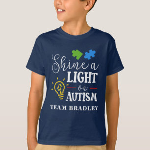 Licht voor persoonlijk aangepast team voor autisme t-shirt