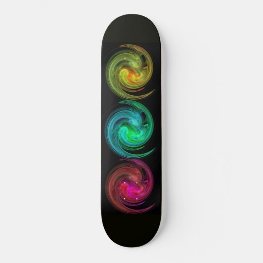 LICHT VORTEX, zwart rood groen geel Skateboard (Voorkant)