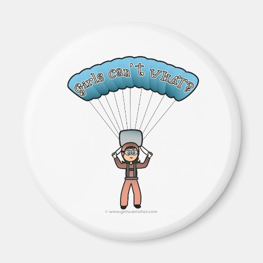 Licht Vrouw Sky Diver Magneet (Voorkant)