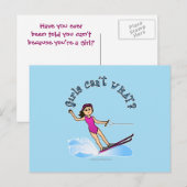 Licht Vrouw Water Skier Briefkaart (Voorkant / Achterkant)
