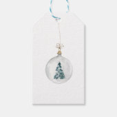 Licht witte Bleke kerstsierboom Cadeaulabel (Voorkant)