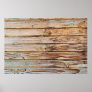 Licht Wooden Planks Achtergrond Vloer. Hori Poster