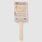 Licht Woodenpaneel met witte lens Handwaaier (Achterkant)