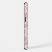  licht zacht pastel roze wit paisley iPhone hoesje (Rechterkant)