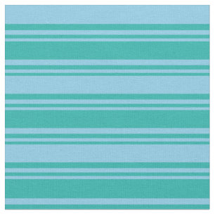 Licht Zee Groen & Sky Blauw gekleurde Stripes Stof