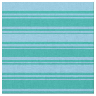 Licht Zee Groen & Sky Blauw gekleurde Stripes Stof