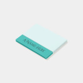 Licht Zee groene achtergrond en zwarte elegante na Post-it® Notes (Schuin)