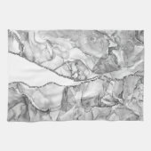 LICHT ZILVER MARMER AGAAT GLITTER GLAM THEEDOEK (Horizontaal)