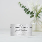 Licht zilver Sparkle Soft Glitter Logo Initialen Visitekaartje (Staand voorkant)