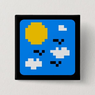 Licht zonlicht vierkante button 5,1 cm