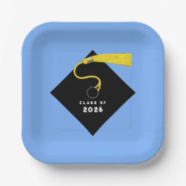 Lichtblauw Afstuderen 2025 Party Papieren Bordje