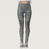 Lichtblauw alligatorleer leggings (Voorkant)