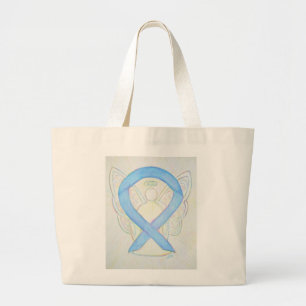 Lichtblauw Awareness Lint Custom Canvas tas