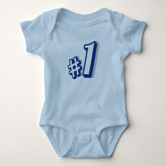 Lichtblauw babybody'tje voor eerste verjaardag #1) romper