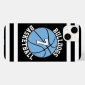 Lichtblauw Basketbal Team Naam en Speler Nummer Case-Mate iPhone Case (Achterkant (horizontaal))