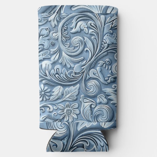 lichtblauw bewerkt leder (Achterkant)