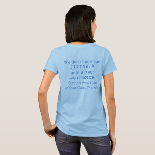Lichtblauw Bewustzijnslint Custom Art Shirten T-shirt (Achterkant volledig)