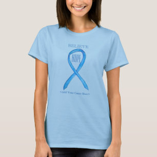 Lichtblauw Bewustzijnslint Custom Art T-shirts
