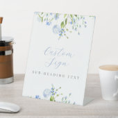 Lichtblauw Bloemen Aangepast bewerkbaar Reclamebord Met Voetstuk (Insitu)