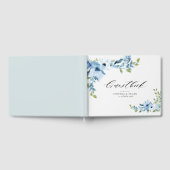 Lichtblauw Bloemen Bruiloft Gastenboek (Volledig)