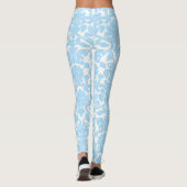Lichtblauw Bloemen  Damaskpatroon Leggings (Achterkant)