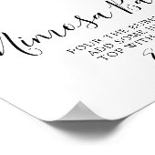 lichtblauw bloemig mimosa bar bord poster (Hoek)