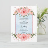 Lichtblauw & Blush Bloem Stoffig Blauw Botanisch Kaart (Staand voorkant)