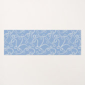 Lichtblauw Bow Patroon Aangepaste Naam Yoga Mat (Achterkant (horizontaal))