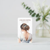 Lichtblauw Bruin Bruid Bruid Haarstylist Bruiloft Visitekaartje (Staand voorkant)