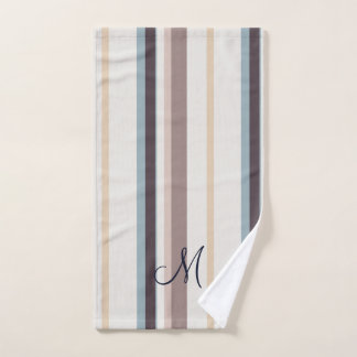 Lichtblauw, Bruin & Ivoor Eenvoudig Decoratief Bad Handdoek