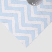 Lichtblauw Chevron Print Monogram Letter Initiaal Tissuepapier (Detail)
