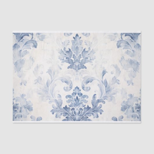 Lichtblauw Damask Tissue Paper Tissuepapier (Voorkant)