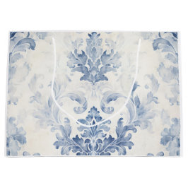 Lichtblauw Damast Groot Cadeauzakje