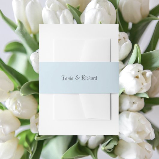 Lichtblauw Eenvoudig gestileerde naam bruiloft Uitnodigingen Wikkel