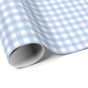 Lichtblauw Eenvoudig Plaid Cadeaupapier
