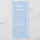 Lichtblauw Elegant Bruiloft Stijlvol Aanpasbaar Menu (Voorkant)