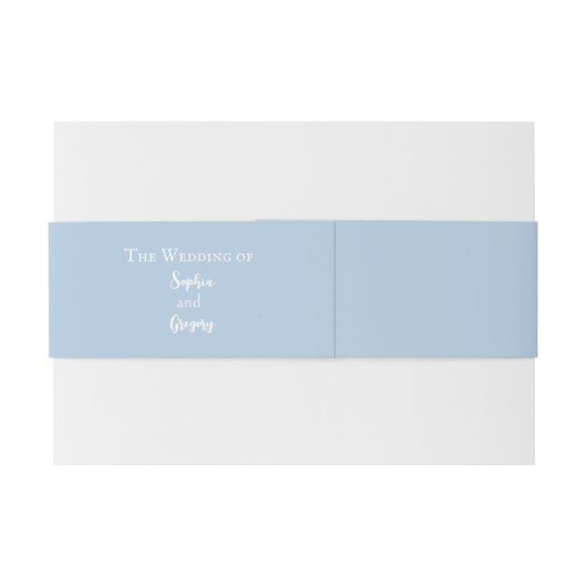 Lichtblauw Elegant  Bruiloft Uitnodigingen Wikkel (Achterkant Voorbeeld)