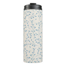 Lichtblauw en Crème Kleurige Delicate Botanische W