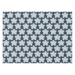 Lichtblauw en marineblauw retro bloem tafelkleed