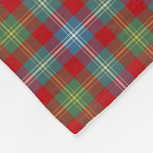Lichtblauw en rood Foster Clan Ancient Tartan Fleece Deken