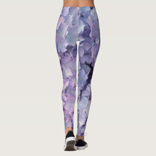 Lichtblauw en roze hydrangea Legging (Achterkant)