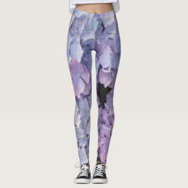Lichtblauw en roze hydrangea Legging