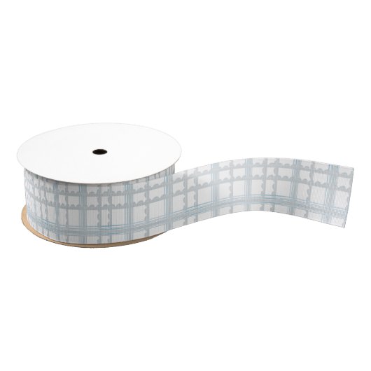 Lichtblauw en wit geplakt grosgrain lint (Spoel)