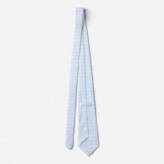 Lichtblauw en wit Gingham Check Stropdas (Achterkant)