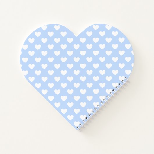 Lichtblauw en wit hartverschrompeld notitieboek (Achterkant)