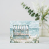 Lichtblauw en wit kustlandschap briefkaart (Staand voorkant)