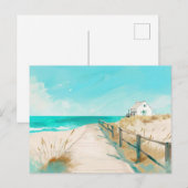 Lichtblauw en wit kustlandschap briefkaart (Voorkant / Achterkant)